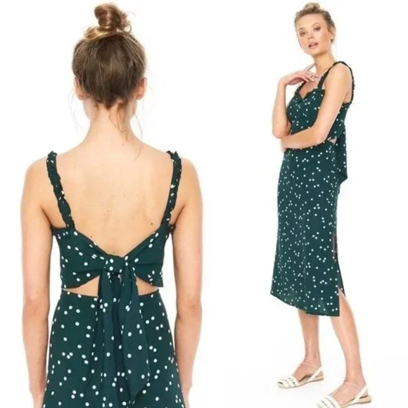 green emerald velvet dress FAITHFULL THE BRAND - Spot print dress! 12 | Recycle Style main image 0